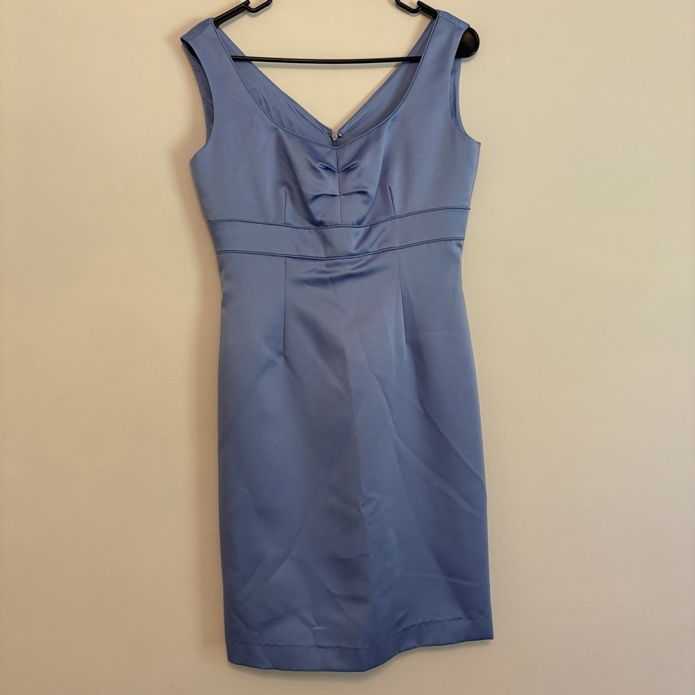 Tamari Arthur S Levine 4 Blue Satin Dress Sleeveless Cocktail Party Cinderella